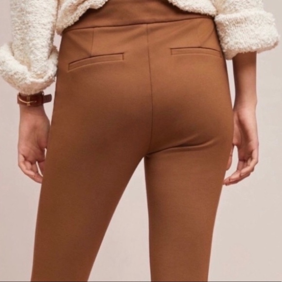 Anthropologie Tan Camel Essential Slim Skinny Dress Pants - Picture 2 of 4